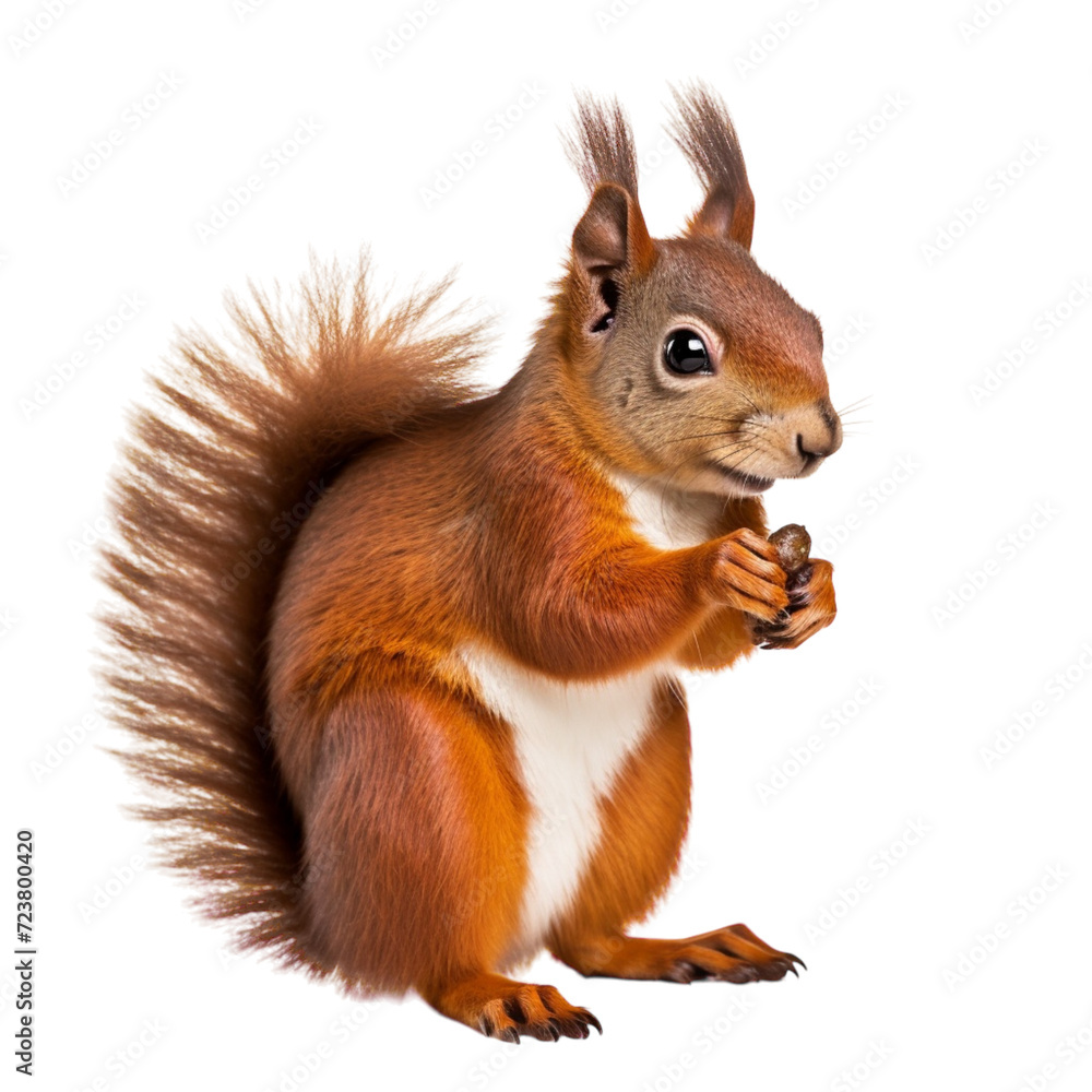 Fototapeta premium Red Squirrel Standing on Hind Legs