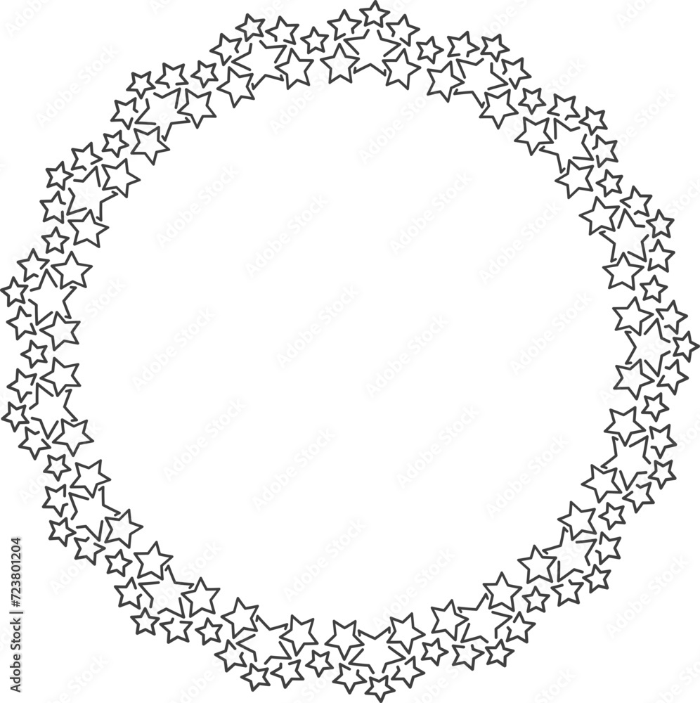 Start decoration frame in vector. Stars abstract round border. Start decoration frame in vector. Stars abstract round border.