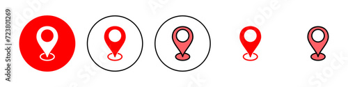 Address icon set illustration. home location sign and symbol. pinpoint