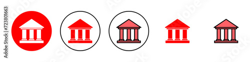 Bank icon set illustration. Bank sign and symbol, museum, university