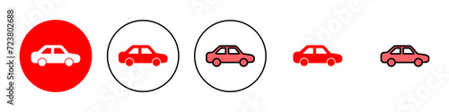 Car icon set illustration. car sign and symbol. small sedan