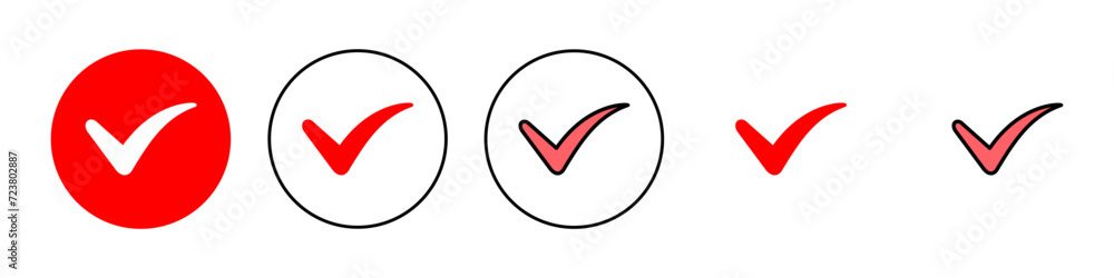 Check mark icon set illustration. Tick mark sign and symbol Check mark icon set illustration. Tick mark sign and symbol