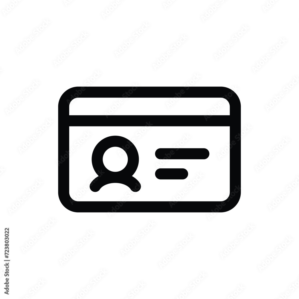 Id Card icon in trendy outline style isolated on white background. Id Card silhouette symbol for your website design, logo, app, UI. Vector illustration, EPS10. Id Card icon in trendy outline style isolated on white background. Id Card silhouette symbol for your website design, logo, app, UI. Vector illustration, EPS10.