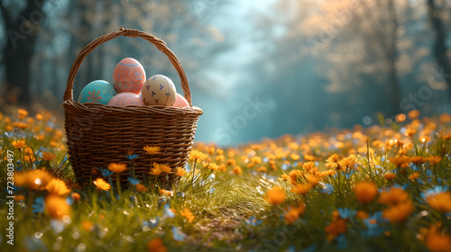Basket Filled With Eggs on a Grass-Covered Field