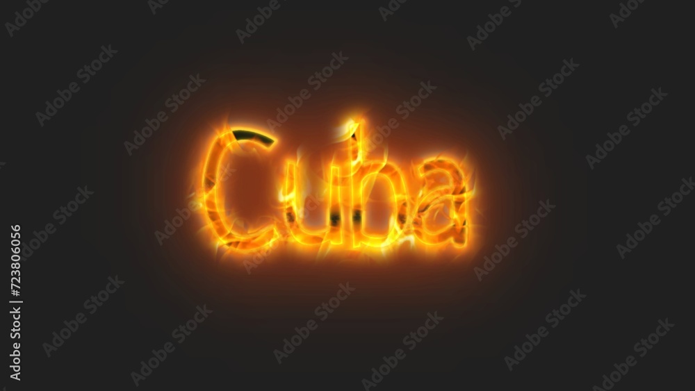 3D Cuba text poster art 3D Cuba text poster art
