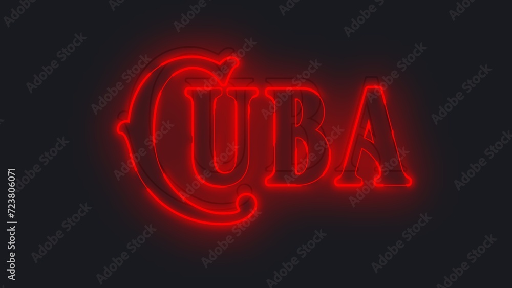 3D Cuba text poster art 3D Cuba text poster art