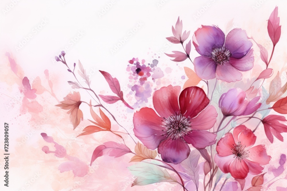 Watercolor international women's day background. international women day celebration isolated flower background Watercolor international women's day background. international women day celebration isolated flower background