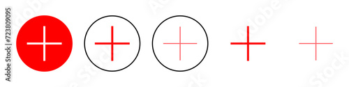 Plus Icon set illustration. Add plus sign and symbol
