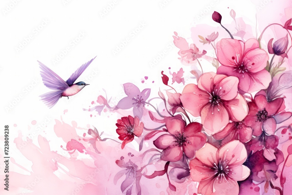 Watercolor international women's day background. international women day celebration isolated flower background