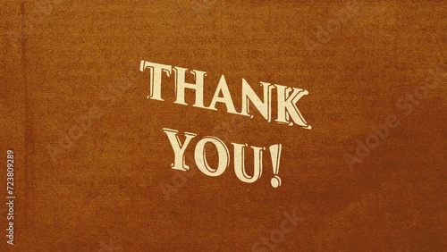 Cartoon style animation word Thank You