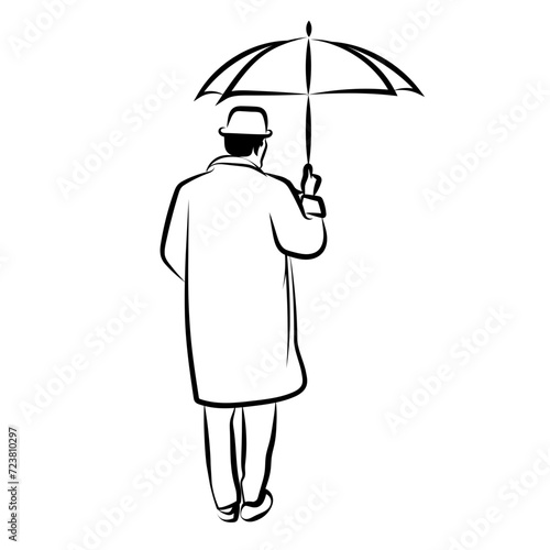 Homme sous la pluie