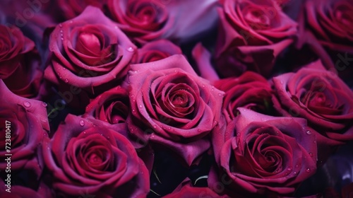 A close-up view of a bunch of vibrant red roses. Perfect for expressing love and romance.