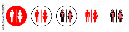 Toilet icon set illustration. Girls and boys restrooms sign and symbol. bathroom sign. wc, lavatory photo
