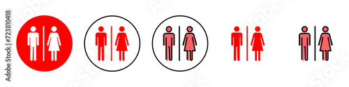 Toilet icon set illustration. Girls and boys restrooms sign and symbol. bathroom sign. wc, lavatory