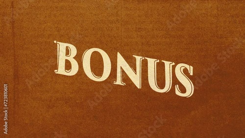 Cartoon style animation word Bonus