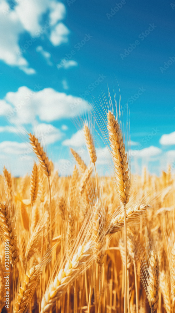 Wheat field. Ears of golden wheat close-up. Rich harvest concept . Wheat field. Ears of golden wheat close-up. Rich harvest concept .