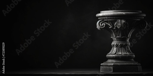 A black and white photo of a vase. Suitable for various artistic and home decor projects