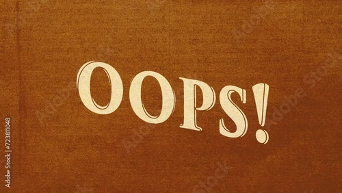 Cartoon style animation word Oops