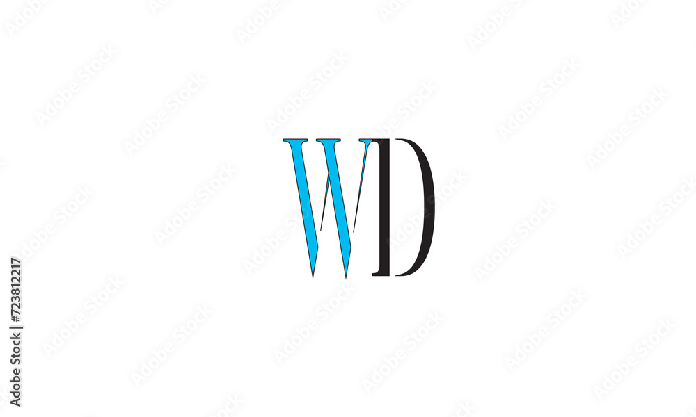 WD, DW, W, D Abstract Letters Logo Monogram WD, DW, W, D Abstract Letters Logo Monogram