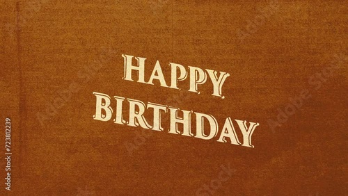 Cartoon style animation word Happy Birthday