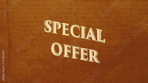 Cartoon style animation word Special Offer