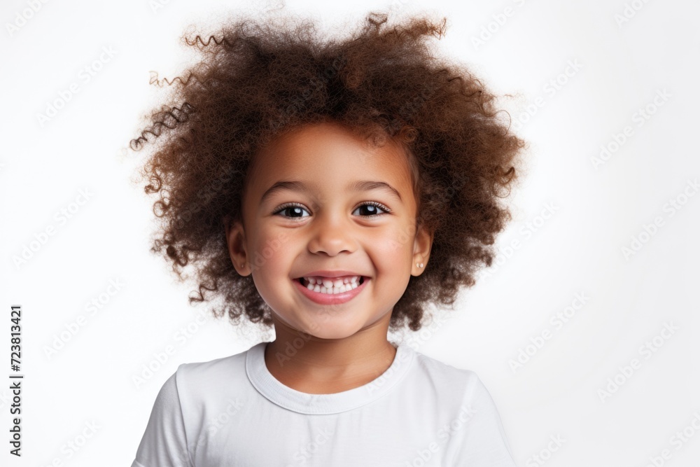 A joyful little girl with a beaming smile on her face. This image can be used to depict happiness, joy, and innocence A joyful little girl with a beaming smile on her face. This image can be used to depict happiness, joy, and innocence