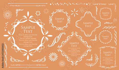 高級感のあるカードデザイン。アンティークな装飾デザイン。エレガントな縁の模様