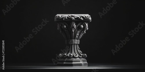 A black and white photo of a column. Suitable for architectural or historical projects