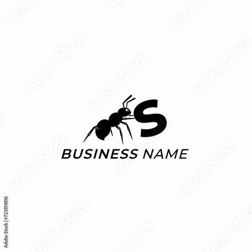 design logo creative letter S and ant photo
