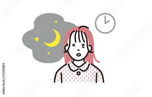 深夜に眠れない女性