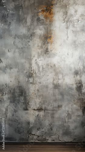 Wallpaper Mural Grunge textured background. Gray concrete wall and wood floor Torontodigital.ca