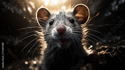 gray mouse rat in a cage escape laboratory concept freedom from iron bars