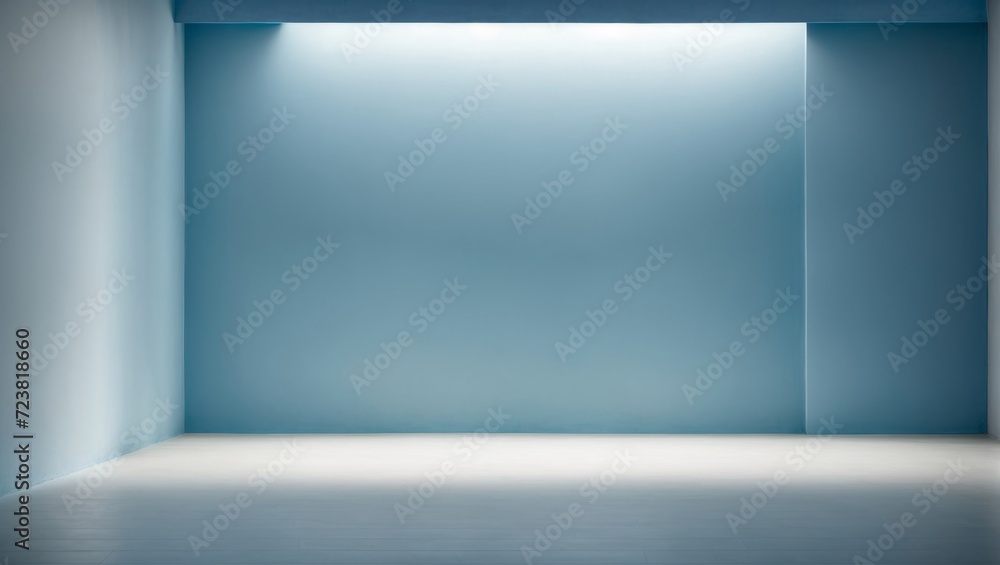 3d rendering of empty room with blue wall. Mock up 3d rendering of empty room with blue wall. Mock up
