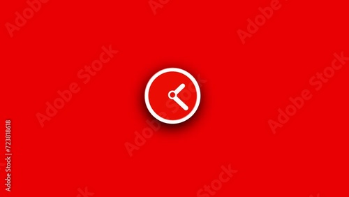 Stopwatch animated icon. Clock with moving arrows. Loop. Alpha channel. photo