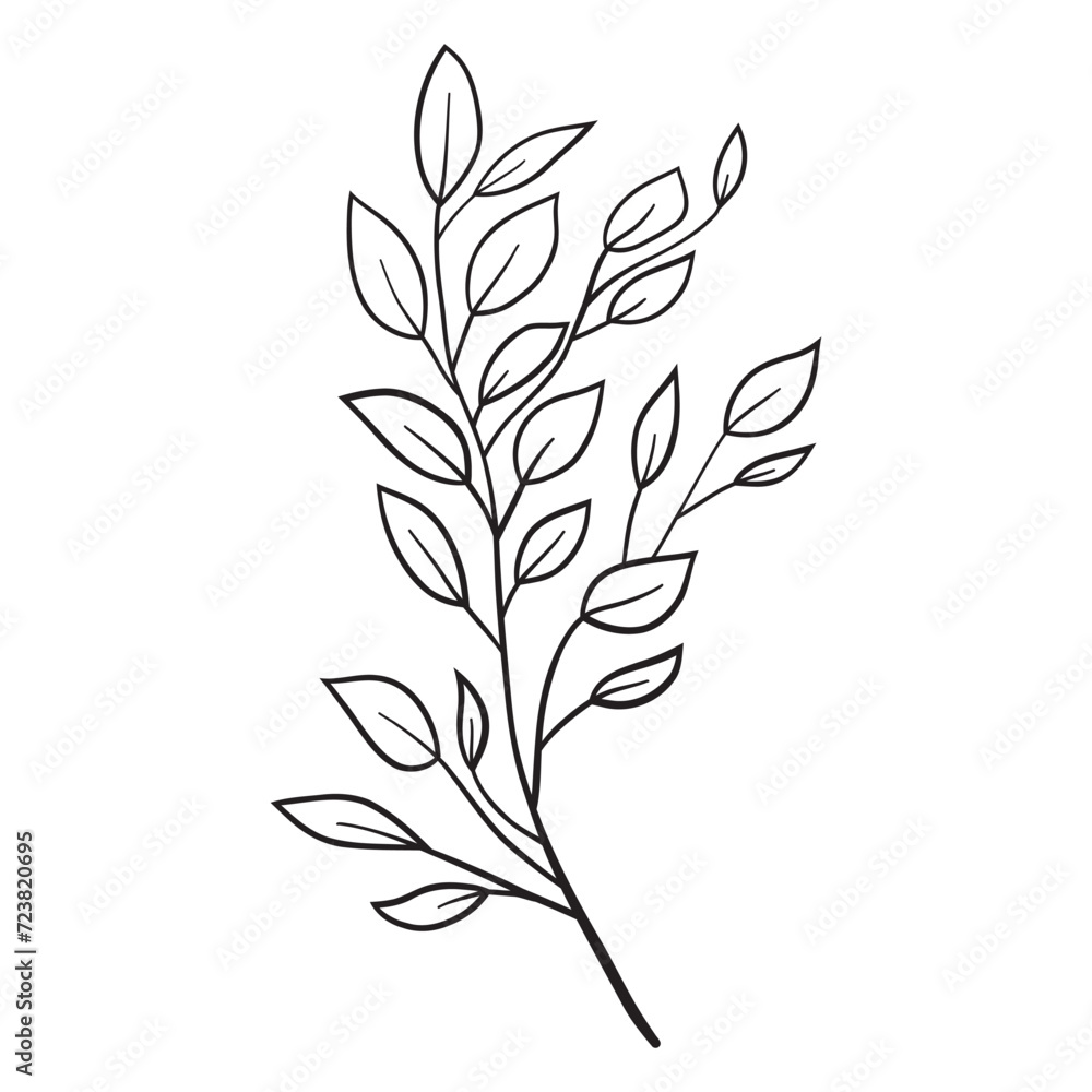Hand drawing art of leaf. Vector illustration. Hand drawing art of leaf. Vector illustration.