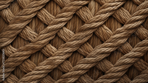 Patterned brown knotted rope texture background