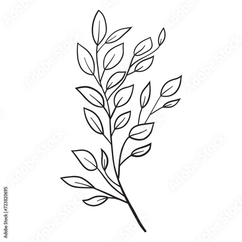 Hand drawing art of leaf. Vector illustration.