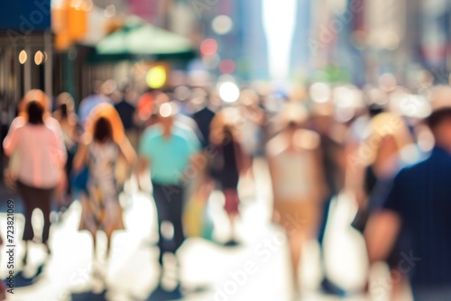 Crowded city street with people walking © Adobe Contributor