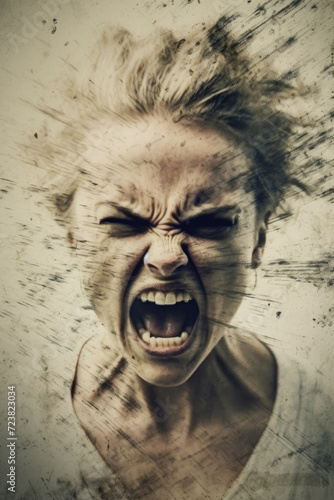 Photo of angry woman minimal