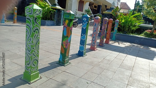 colourful pavement divider with solo city ornaments in ngarsopuro