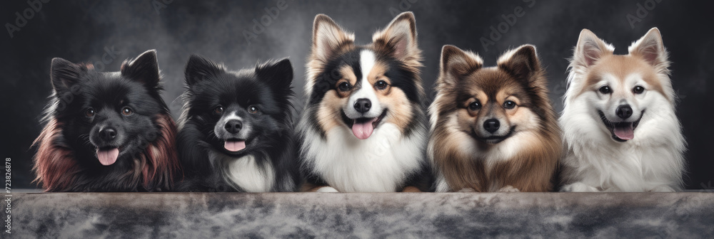 Photo of cute dog with tongue out and smiling