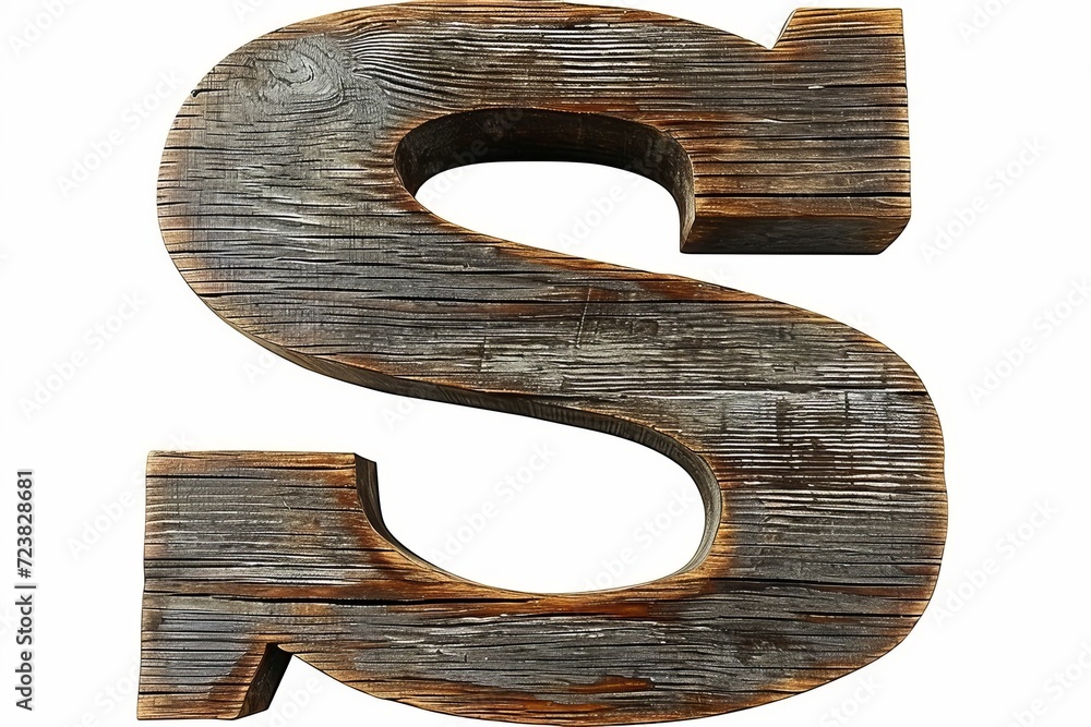 Capital letter s on a clean white background for design and typography purposes Capital letter s on a clean white background for design and typography purposes