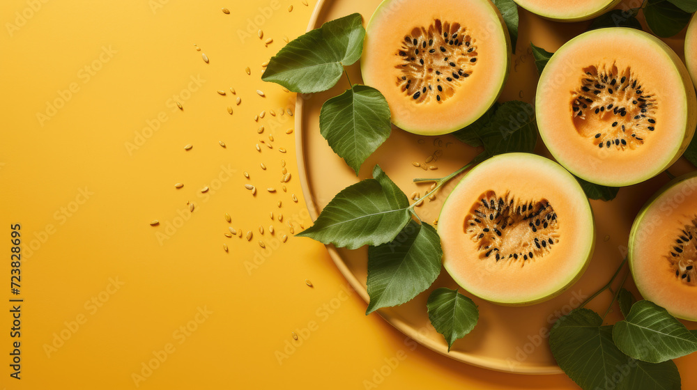 Photo of Galia Melon taken from the top Photo of Galia Melon taken from the top