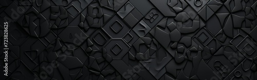 Black abstract background from various shapes. photo