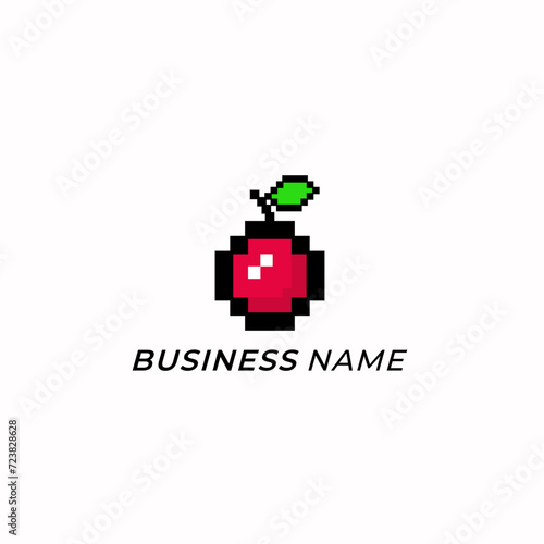 design logo creative cherry pixel © Decky