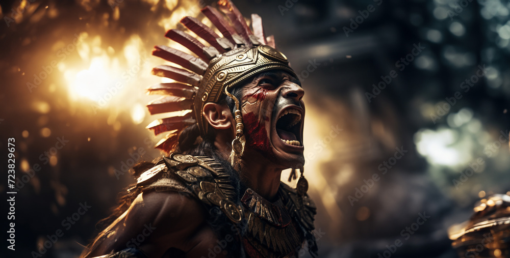Fototapeta premium warrior painting, warriors expression, tribal warrior