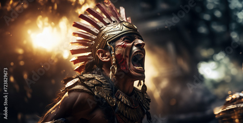 warrior painting, warriors expression, tribal warrior