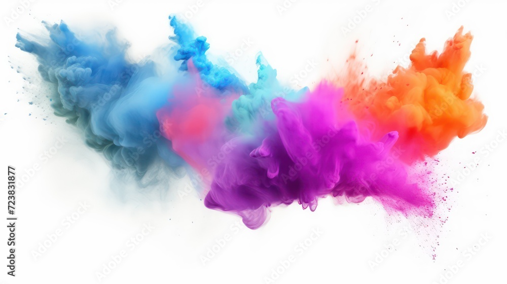 colorful ink splashes on a white background colorful ink splashes on a white background