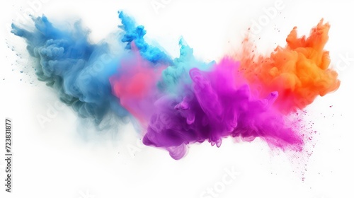 colorful ink splashes on a white background