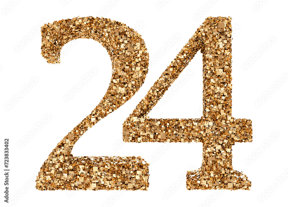 Fototapeta premium 24 number gold glitter